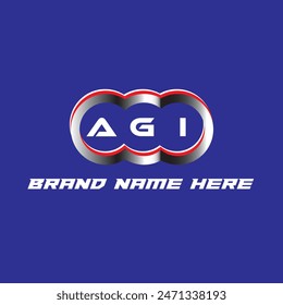 VECTOR de logotipo de carta AGI único atractivo diseño inicial moderno creativo color blanco sobre fondo de color azul Diseño de logotipo de letra AGI
