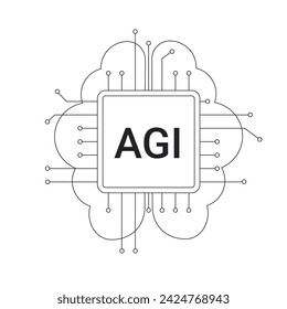 AGI symbol. Artificial general intelligence icon sign. Vector illustration