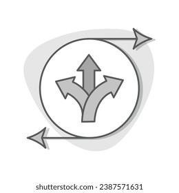 Símbolo de flechas ágiles. Icono de flexibilidad y adaptabilidad. Flechas de movimiento dinámico. Símbolo de navegación adaptable. Icono de trazo modificable del vector.