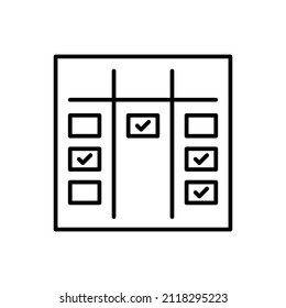 agile board line icon vector isolated on white background