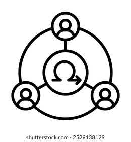Ilustración vectorial de la línea de iconos de Agile Collaboration