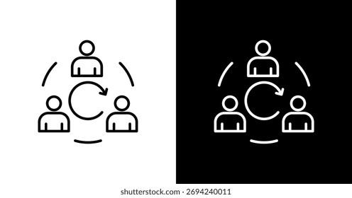 Agile Collaboration White Icon Set Design