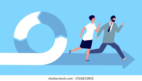 Agile concept. Professional plan, management quality planning. Flexible cycle development project, group scrum process utter vector illustration