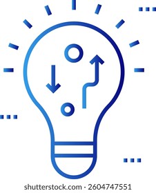 Agile crisis management icon with blue gradient outline style. developing, background, team, management, set, product, life. Vector Illustration