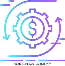 Agile Crisis management icon with blue duotone style. process, agility, development, arrow, flexible, software, circular. Vector illustration
