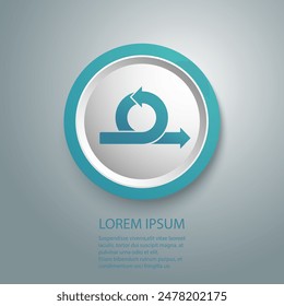 Agile cycle blue icon, flexible methodology work, concept management business, arrow spin, editable stroke vector illustration