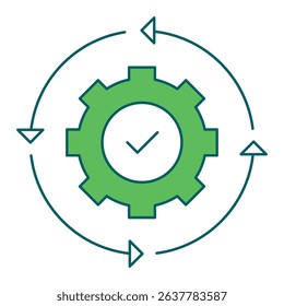 Agile Cycle icon for business intelligence and analytics dashboards, ideal for data visualization, KPI tracking, and performance monitoring interfaces.