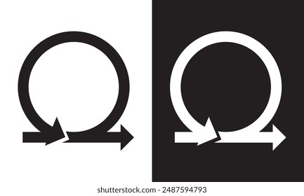 Agile cycle icon, flexible methodology work, concept management business. isolated on black and white background. EPS 10