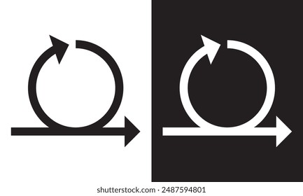 Agile cycle icon, flexible methodology work, concept management business. isolated on black and white background. EPS 10