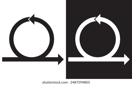 Icono de ciclo ágil, trabajo de metodología flexible, negocio de gestión de conceptos. aislado sobre fondo blanco y negro. EPS 10