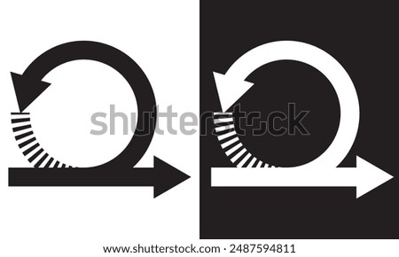 Agile cycle icon, flexible methodology work, concept management business. isolated on black and white background. EPS 10