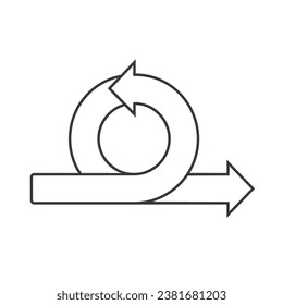 Agile cycle line icon, flexible methodology work, concept management business, arrow spin, editable stroke vector illustration