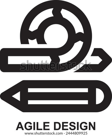 agile design, project design, agile, scrum, project management, planning expanded agile outline icon license for web mobile app presentation printing