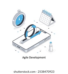 Desenvolvimento ágil isométrico stock ilustração Eps 10 Arquivo