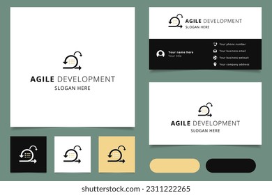 Agile development logo design with editable slogan. Branding book and business card template.