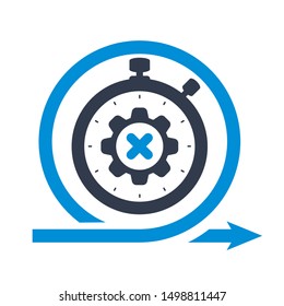 Agile development, stopwatch concept icon with cancel sign, close, delete, remove symbol