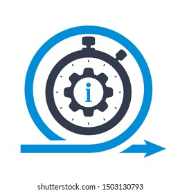 Agile development, stopwatch concept icon with information sign, about, faq, help, hint symbol