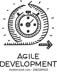 Agile-Entwicklungssymbol - skizzenhafte Vektorgrafik. 