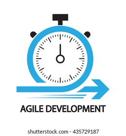agile development,Stopwatch concept ,icon and symbol