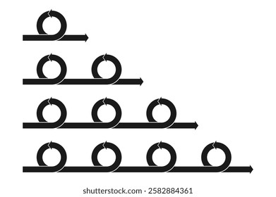 agile flexible icon infographic circle with arrow loop  1,2,3,4 loops,sequence,chronological