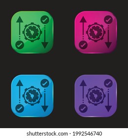 Agile four color glass button icon