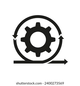 Agile glyph icon. Gear, arrows icon. Vector illustration. EPS 10.