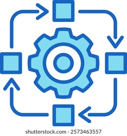 Agile Icon Blue Vector Illustration