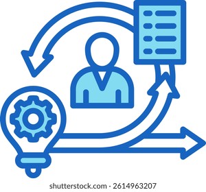 Agile Icon Blue Vector Illustration