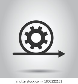 Agile icon in flat style. Flexible vector illustration on white isolated background. Arrow cycle business concept.