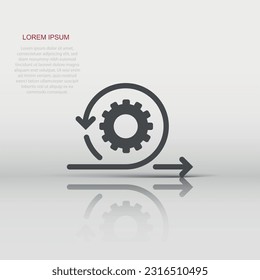 Agile icon in flat style. Flexible vector illustration on white isolated background. Arrow cycle business concept.