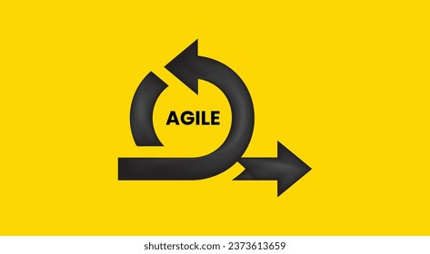 Agile icon on isolated yellow background,  
Agile development methodology symbol.