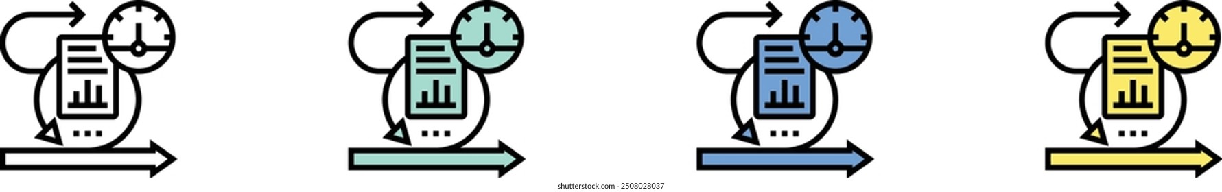 agile icon. Outline, Green, Blue and Yellow Style Design Isolated On White Background