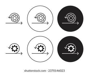 Agile icon set in black filled and outlined style. suitable for UI designs