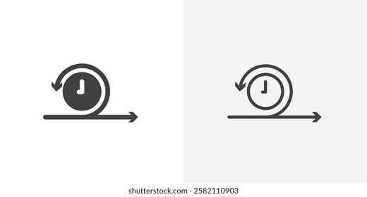 Agile icon set in black flat solid and outlined style.