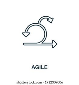 Agile-Symbol. Einfaches Element aus der Business Intelligence-Sammlung. Kreatives Agile-Symbol für Webdesign, Vorlagen, Infografiken und mehr