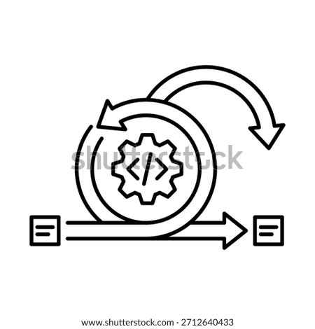 Agile Icon, Spiral - Agile Methodology, Iterative Development, Software Delivery, Continuous Improvement, DevOps, Editable Stroke.