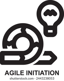 agile initiation, idea, concept, solution, agile, project management expanded agile outline icon license for web mobile app presentation printing
