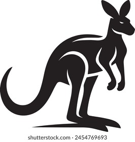 Agile Kangaroo Silhouette Vector Illustration 