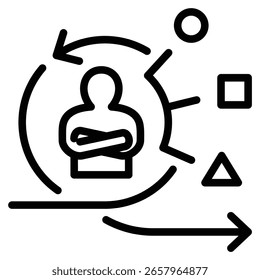 Agile Leadership Model Icon Line Vector Illustration