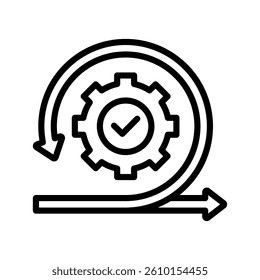 Agile Line Vector Illustration On White Background.
