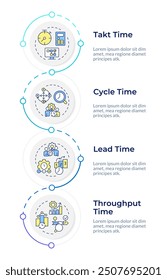 Agile management metrics infographic design template. Workload management, efficiency. Data visualization 4 options. Process vertical flow chart