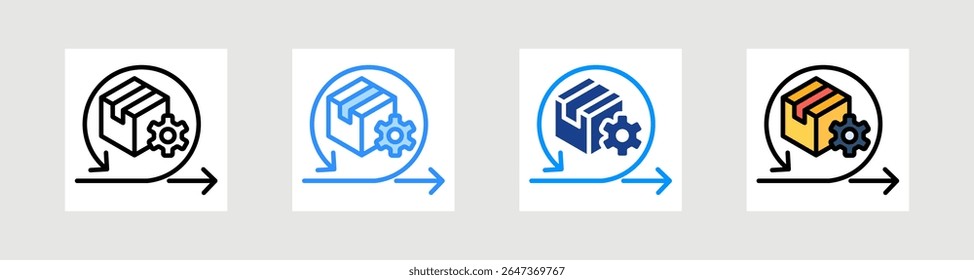 Agile Manufacturing Icon Collection Set Multiple Style