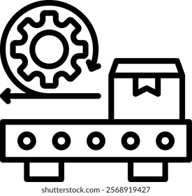 Agile Manufacturing Vector Lineal Icon On White Background.