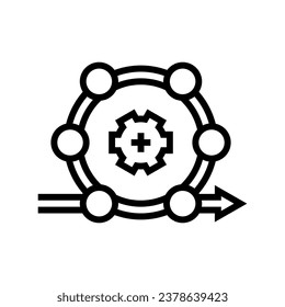 vector de icono de línea del analista de metodología ágil. signo del analista de metodología ágil. símbolo de contorno aislado ilustración negra