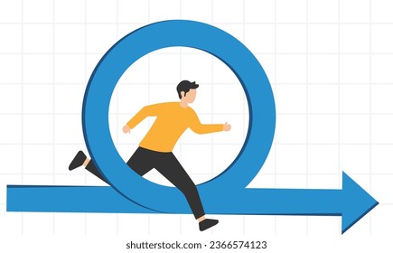 Agile methodology for business or software development, Flexibility work in modern company management, Running fast with agility effect, Circular agile life cycle workflow

