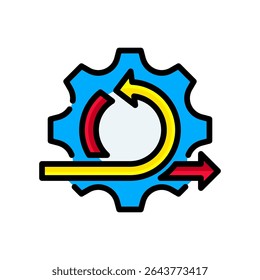 Ícone de metodologia ágil - Ilustração do vetor de cores lineares