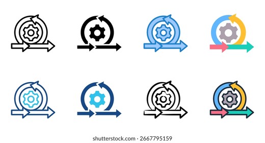 Agile Methodology icon set multiple style collection 
