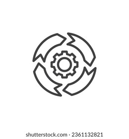 Agile methodology line icon. linear style sign for mobile concept and web design. Project management outline vector icon. Symbol, logo illustration. Vector graphics