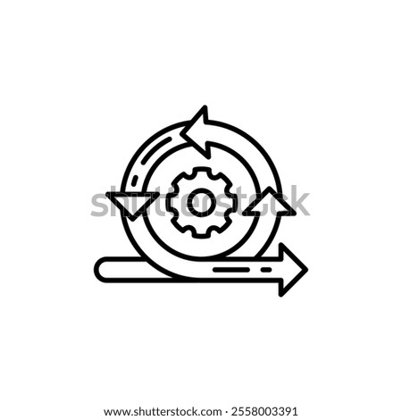 Agile methodology Outline Icon, Vector illustration