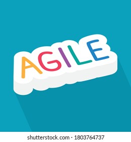 agile methodology word concept- vector illustration